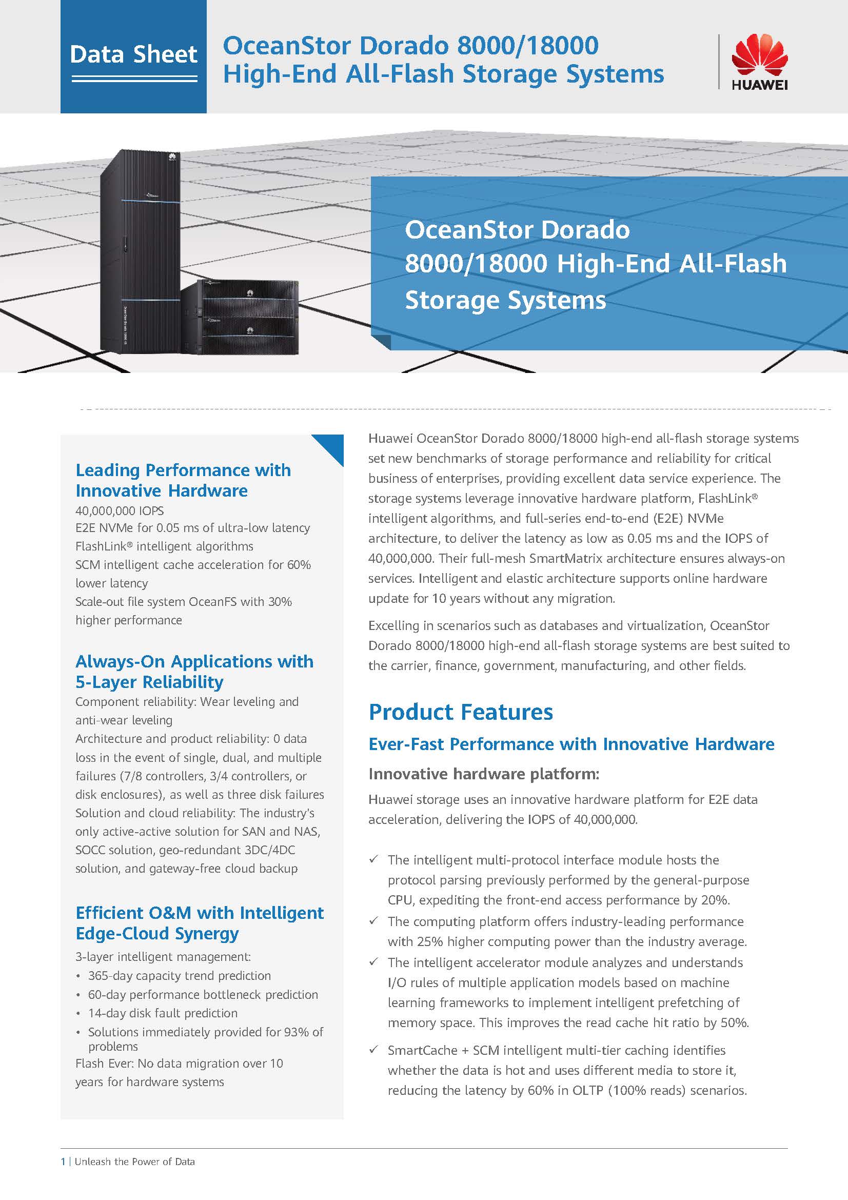 Huawei OceanStor Dorado 8000 and 18000 High-End All-Flash Storage Systems  Data Sheet_页面_1.jpg